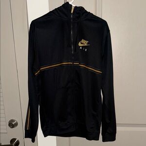Nike Black and Gold Windbreaker Jacket